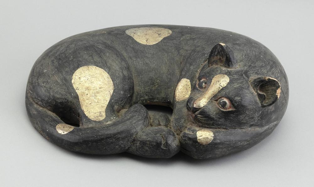 CARVED WOODEN CAT 20TH CENTURY 30b630