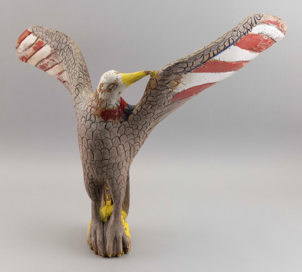 CARVED AND PAINTED EAGLE LATE 20TH 30b635