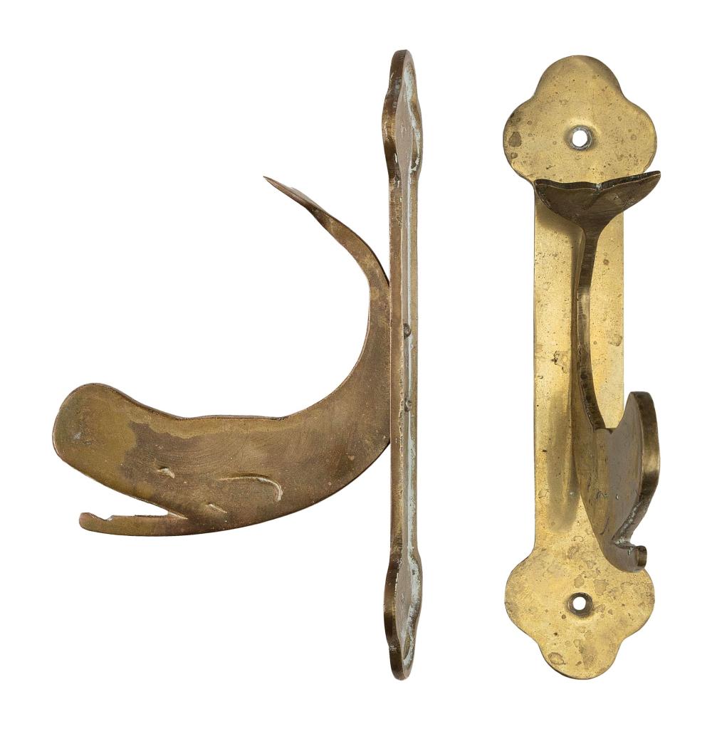 PAIR OF SPERM WHALE-FORM WALL BRACKETS