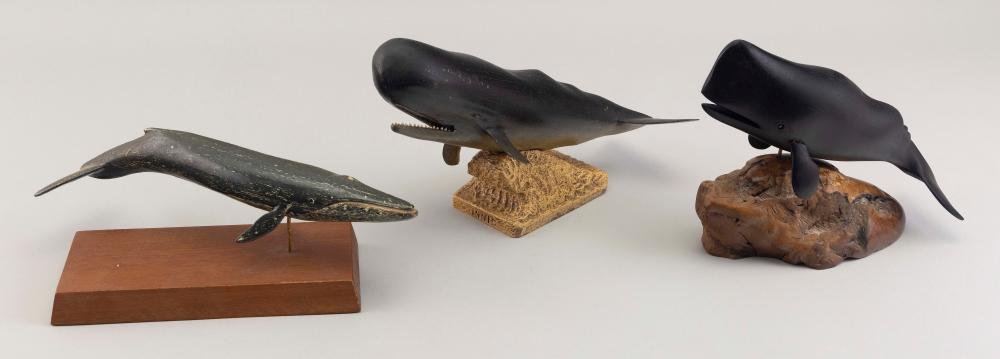 THREE WHALE CARVINGS ONE BY ROBERT 30b667