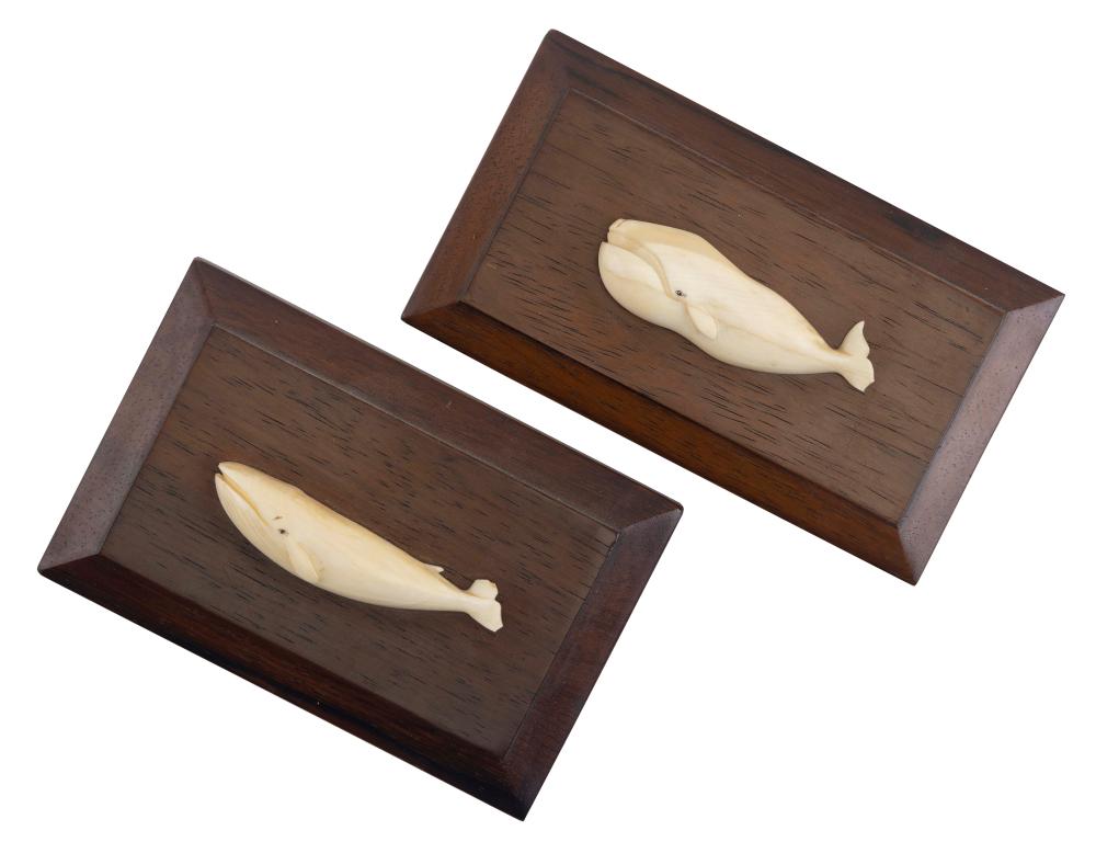 * TWO NANCY CHASE CARVED WALRUS