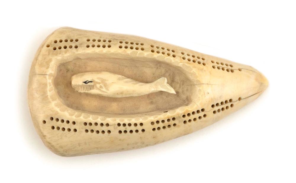 ESKIMO WHALE'S TOOTH CRIBBAGE BOARD