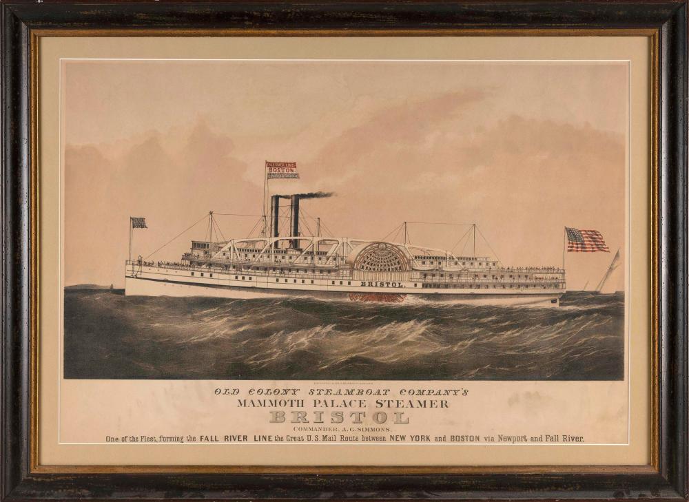 RARE CHROMOLITHOGRAPH OF THE STEAMBOAT 30b721