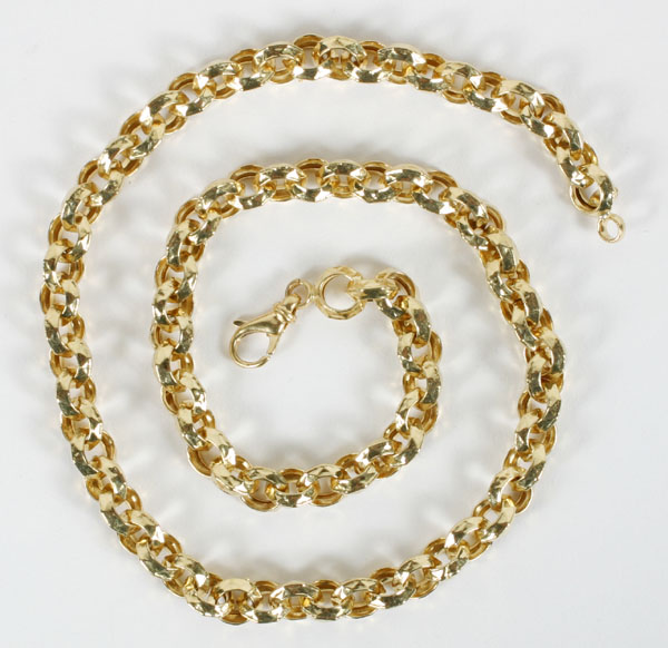 Gold 18K necklace; round faceted