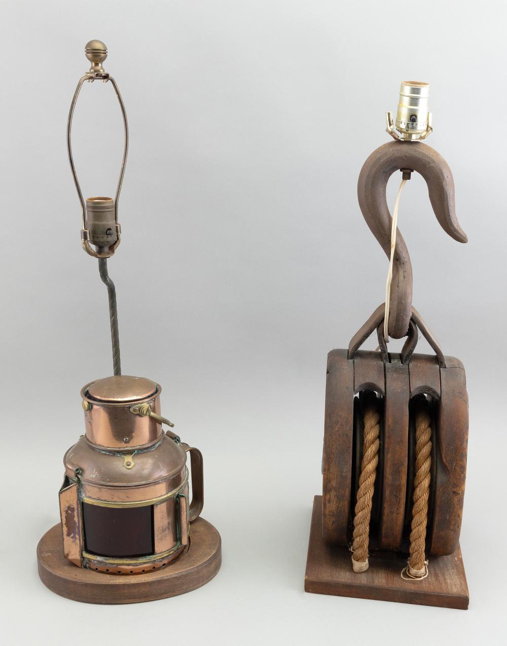 TWO MARITIME-MOTIF TABLE LAMPS