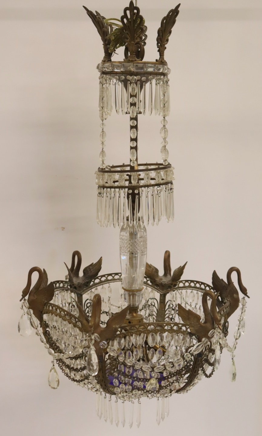 LARGE IMPRESSIVE BRONZE CHANDELIER 30b802