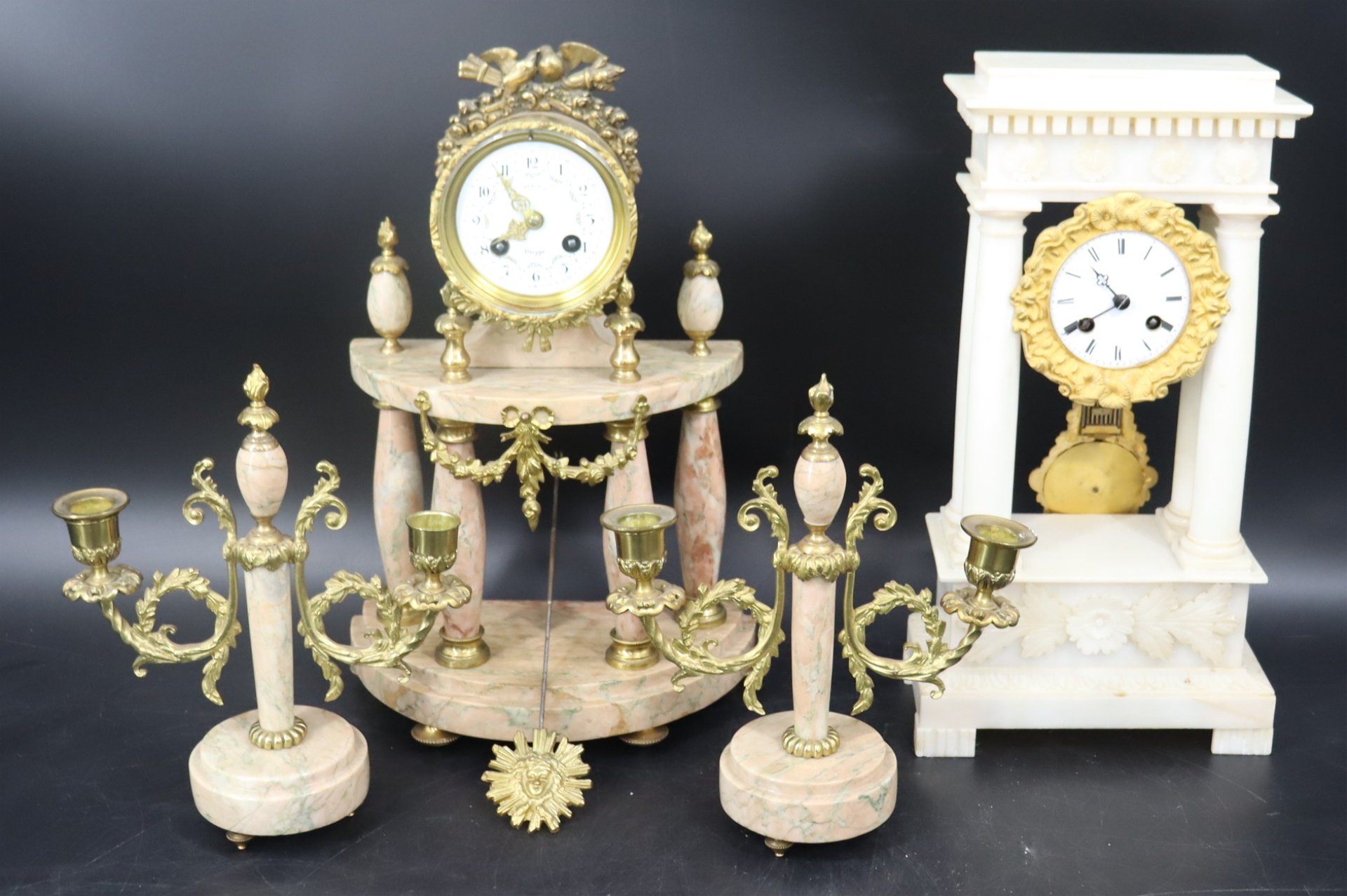 2 ANTIQUE FRENCH MARBLE CLOCKS. To include