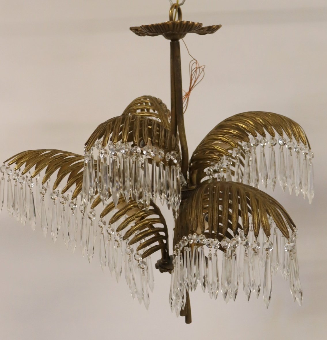 VINTAGE FRENCH PALM FORM CHANDELIER  30b829