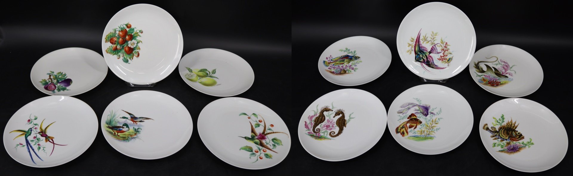 (12) HAND PAINTED FRENCH LUNCHEON