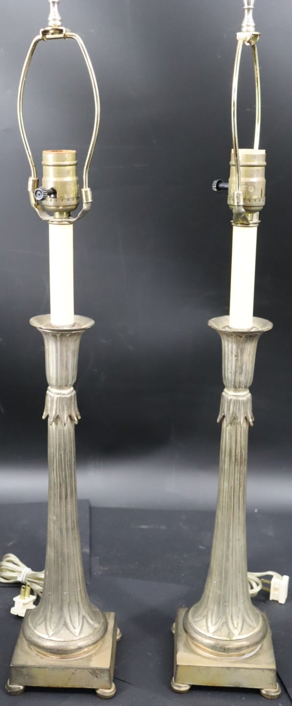 AN ANTIQUE PAIR OF SILVERED BRONZE 30b844