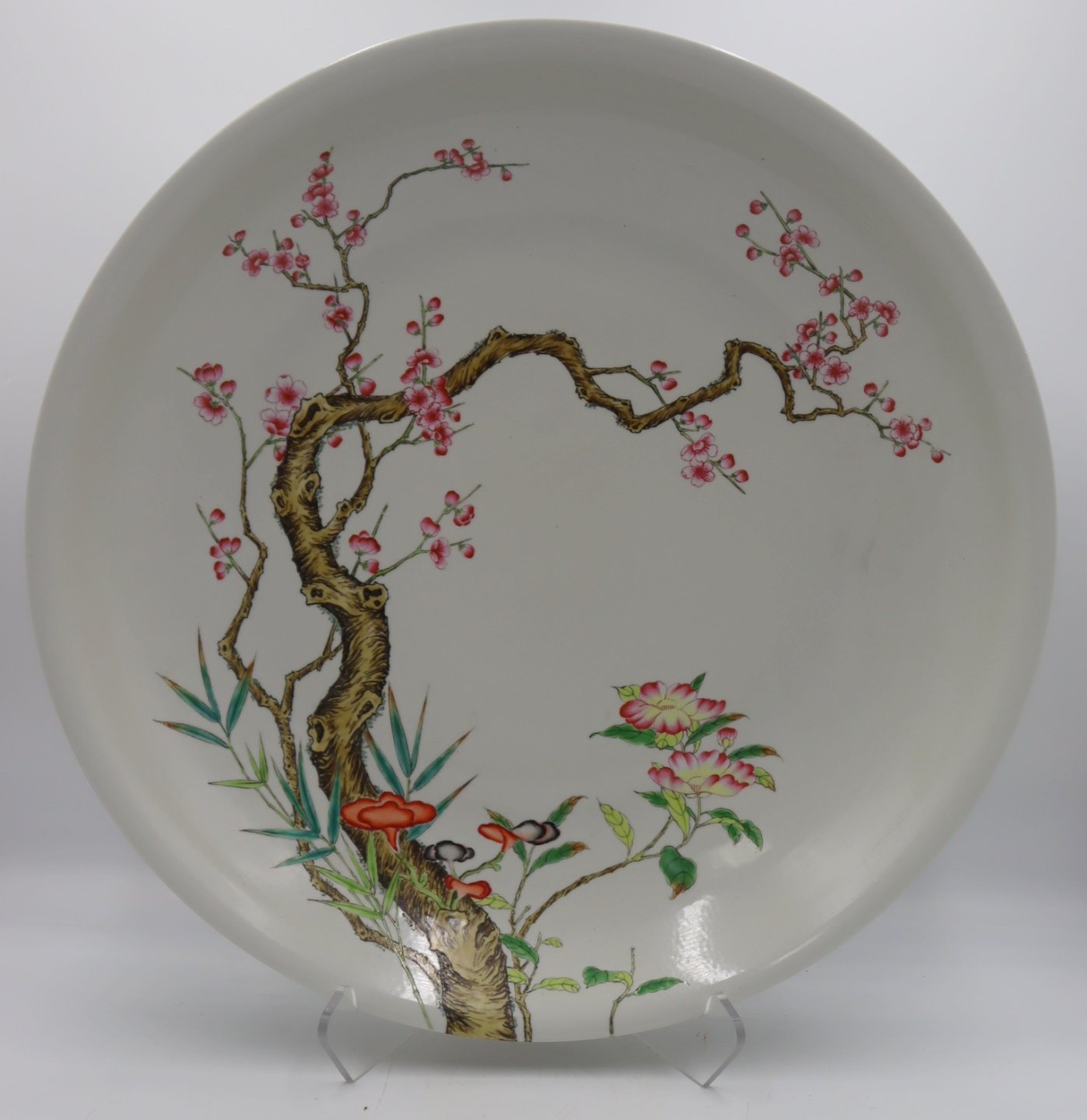 LARGE SIGNED CHINESE FLOWERING 30b87e