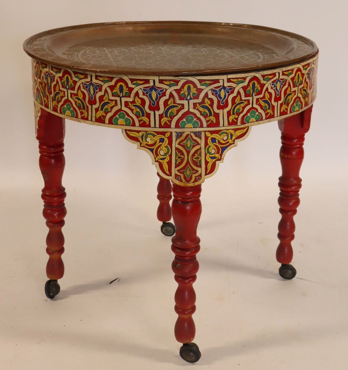 ANTIQUE MOROCCAN PAINT DECORATED 30b8c4