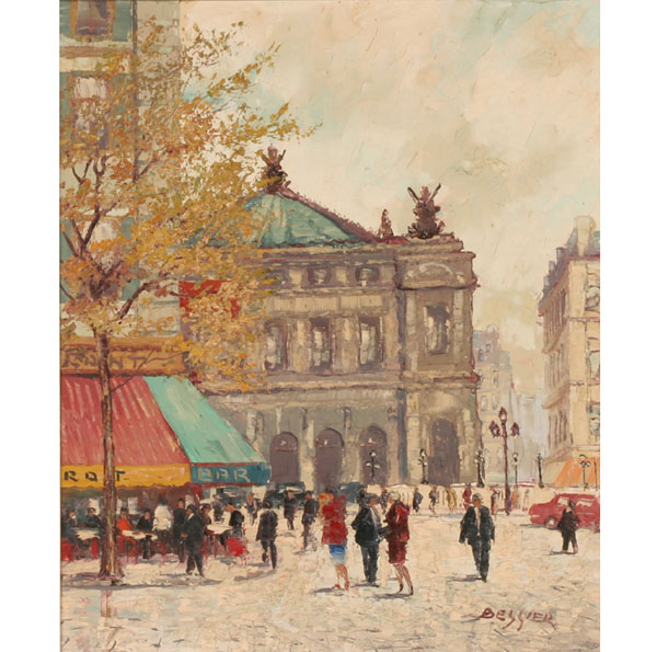 Impressionistic Parisian street scene,