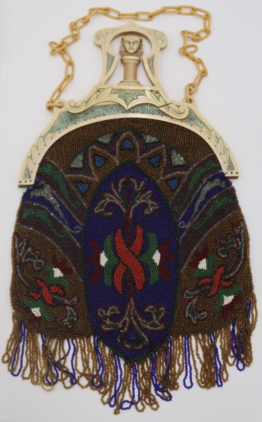 EGYPTIAN REVIVAL BEADED PURSE WITH 30b905