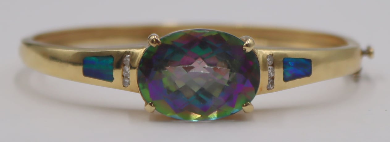 JEWELRY. 14KT GOLD, COLORED GEM