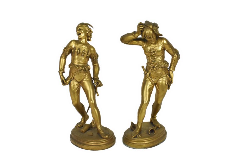 PAIR OF FRENCH GILDED BRONZE SCULPTURES