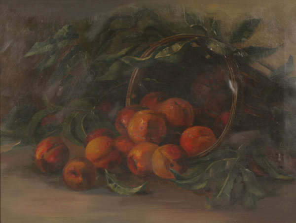 Fruit still life oil on canvas, peaches