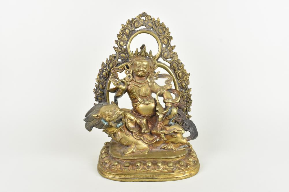 NEPALESE GILT BRONZE OF KUBERA 30b9d1