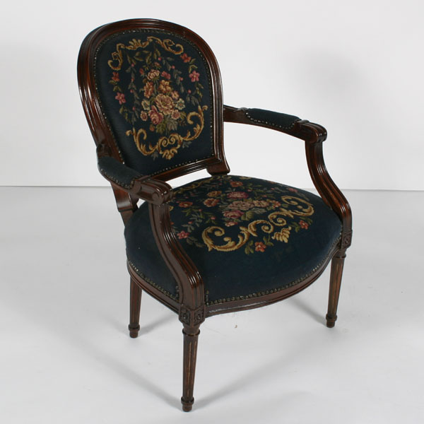 Needlepoint tapestry chair floral 4df6b