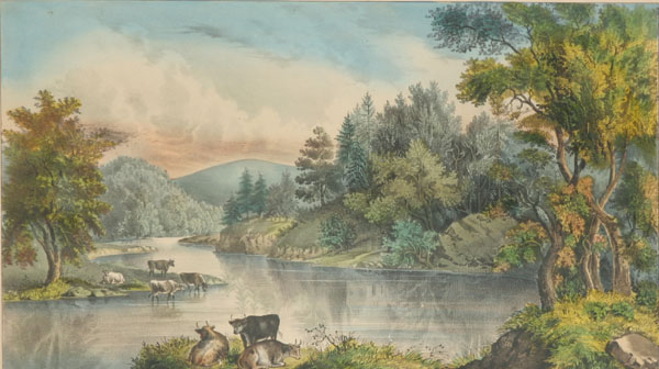 Currier and Ives print: View on Esopus