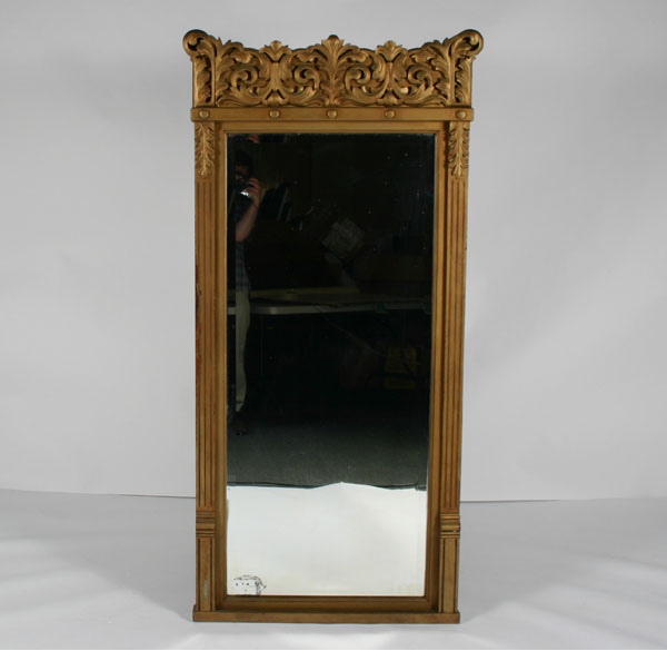 Gilt pier mirror with beveled glass,