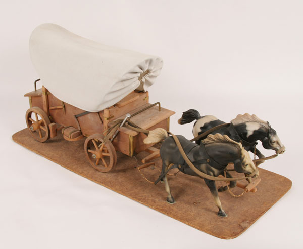 Horse and covered wagon model; tandem