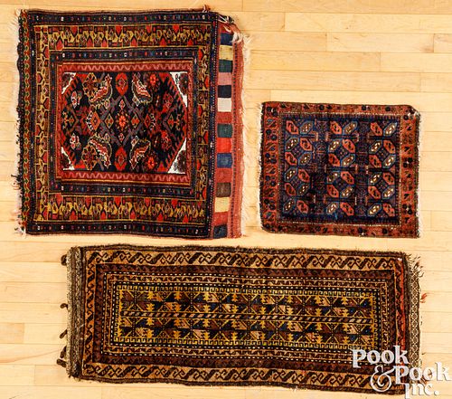 TWO ORIENTAL MATS AND A BAGFACETwo 30e45a