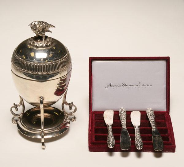 Victorian silverplate egg coddler and