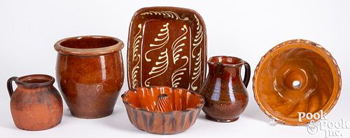 ANTIQUE REDWARE TO INCLUDE MOLDS,