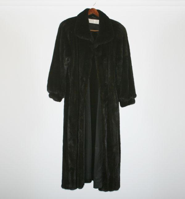 Perry Ellis full length mink coat; rich