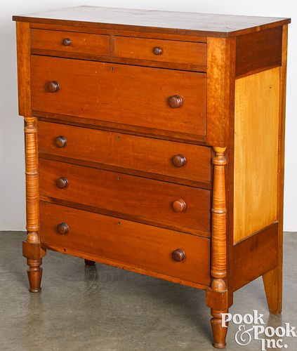 SHERATON CHERRY DRESSER, 19TH C.Sheraton