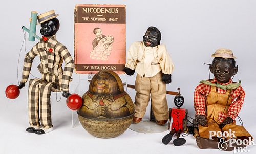 GROUP OF BLACK AMERICANA TIN AND DOLLSGroup