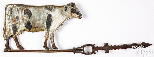 SWELL BODIED COW WEATHERVANE, EARLY