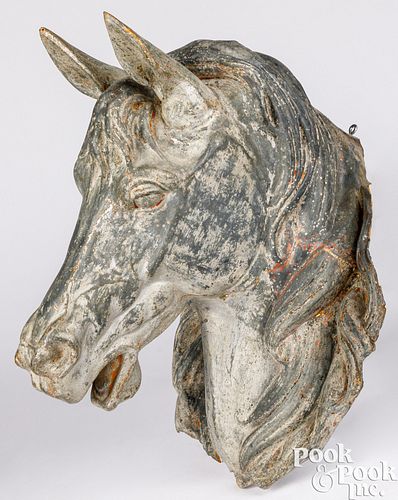 ZINC HORSE HEAD LIVERY TRADE SIGN,