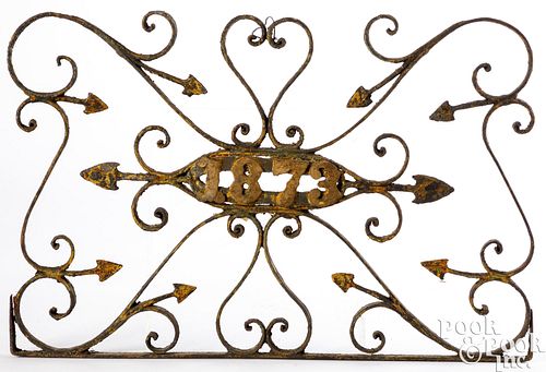 VICTORIAN IRON PANEL DATED 1873Victorian 30e54c