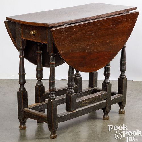 GEORGE I OAK GATELEG TABLE, CA.