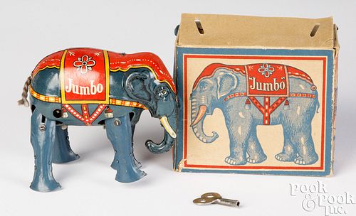 TIN LITHOGRAPH WINDUP JUMBO ELEPHANTTin 30e640