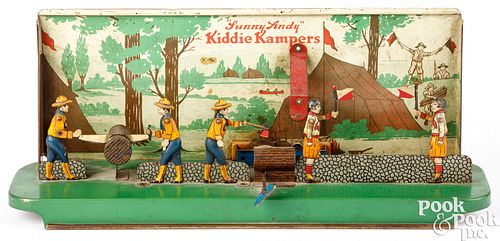 SUNNY ANDY KIDDIE KAMPERS TIN LITHOGRAPH 30e699