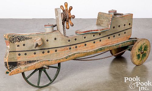 UNUSUAL RIDE ON WOOD BATTLESHIP 30e6c1