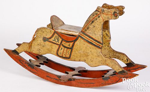 PAINTED HOBBY HORSE, CA. 1900Painted