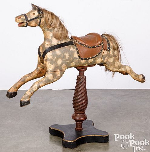 CARVED AND PAINTED HOBBY HORSE