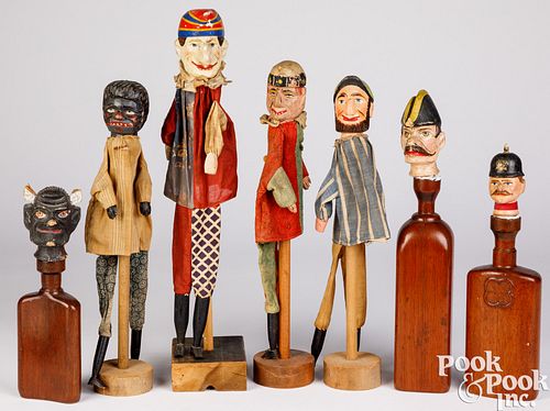 GROUP OF CARVED AND PAINTED PUPPETSGroup 30e6f5