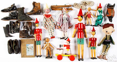 GROUP OF ITALIAN JOINTED WOOD PINOCCHIO 30e702