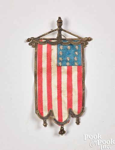 SCARCE DRESDEN AMERICAN FLAG CHRISTMAS