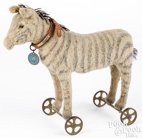 STEIFF MOHAIR ZEBRA PULL TOYSteiff