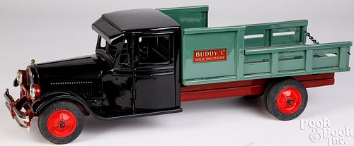 RESTORED BUDDY L PRESSED STEEL MILK