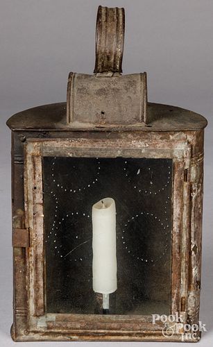 PUNCHED TIN CARRY LANTERN, 19TH