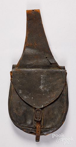 PAIR OF LEATHER SADDLE BAGS, 19TH