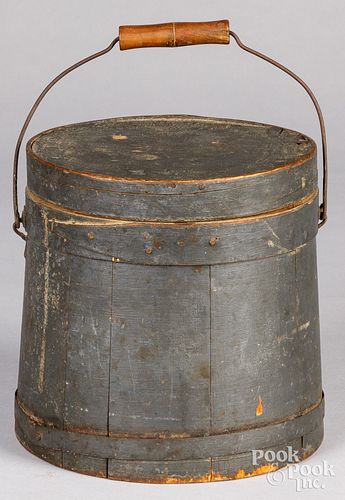 PAINTED FIRKIN, 19TH C.Painted