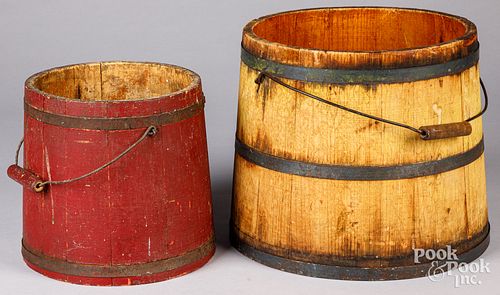 TWO PAINTED BUCKETS, 19TH C.Two